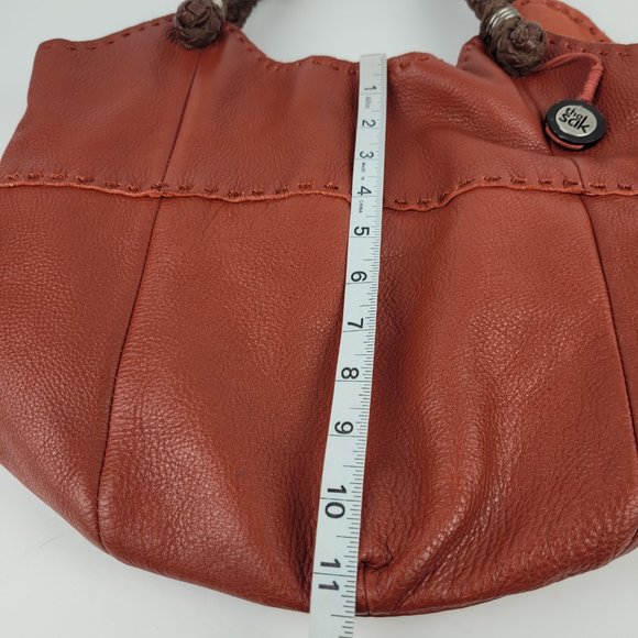 The Sak Indio Sierra Tote Brown Red Leather Large Hobo Bag - Picture 5 of 13